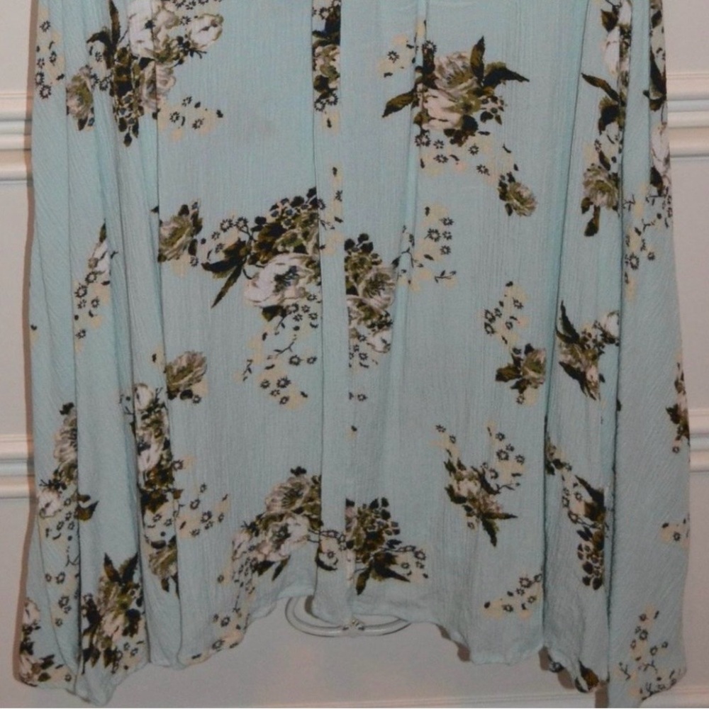 💞Price Drop! Free People Blue Green Swing Floral Tunic Short Casual Dress - MED - Picture 7 of 9